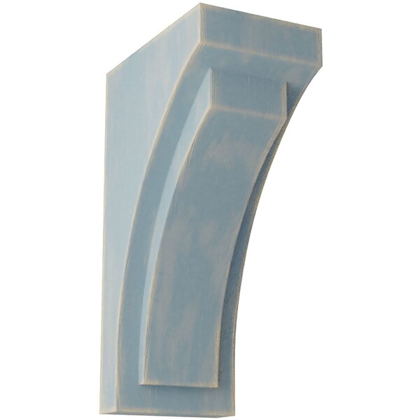 Ekena Millwork 3"W x 4 3/4"D x 8"H Small Felix Wood Vintage Decor Corbel, Driftwood Blue - CORWD03X04X08FEBU