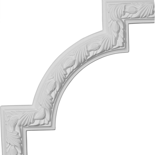 Ekena Millwork 12 3/4"W x 12 3/4"H Milton Running Leaf Panel Moulding Corner (matches moulding PML02X00MI) - PML12X12MI
