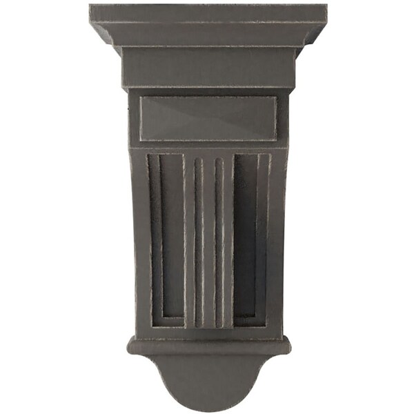 Ekena Millwork 6 1/2"W x 6 1/2"D x 12"H Raised Fluting Wood Vintage Decor Corbel, Reclaimed Grey - CORWD06X06X12RAGY