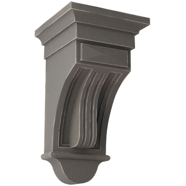 Ekena Millwork 6 1/2"W x 6 1/2"D x 12"H Raised Fluting Wood Vintage Decor Corbel, Reclaimed Grey - CORWD06X06X12RAGY