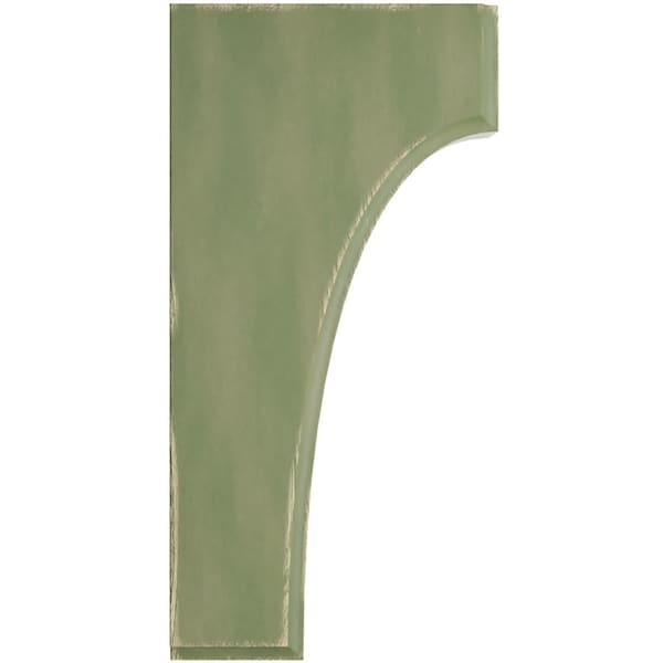Ekena Millwork 1 3/4"W x 4"D x 8"H Clarksville Wood Vintage Decor Bracket, Restoration Green - BKTWD02X04X08CVGR