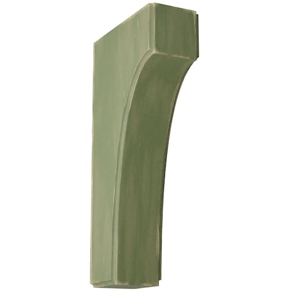 Ekena Millwork 1 3/4"W x 4"D x 8"H Clarksville Wood Vintage Decor Bracket, Restoration Green - BKTWD02X04X08CVGR