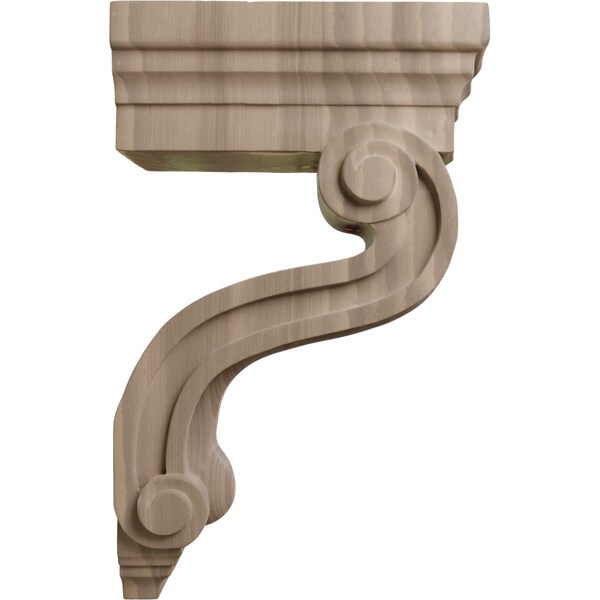 Ekena Millwork 3 3/8"W x 6 1/2"D x 10 1/2"H Los Angeles Hollow Back Corbel, Walnut - COR03X06X10HAWA