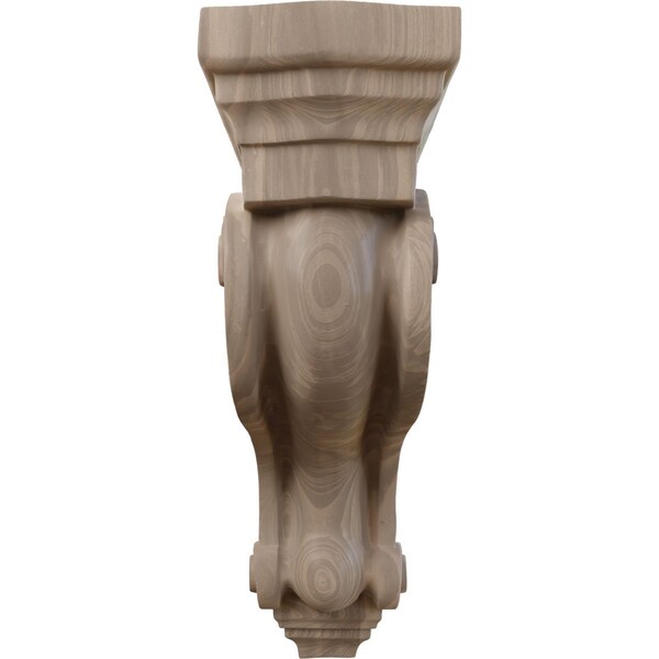 Ekena Millwork 3 3/8"W x 6 1/2"D x 10 1/2"H Los Angeles Hollow Back Corbel, Walnut - COR03X06X10HAWA