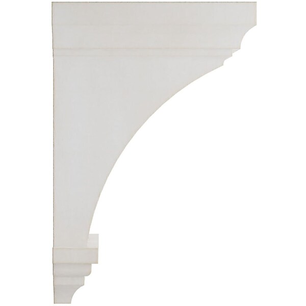 Ekena Millwork 6"W x 6 3/4"D x 12"H Large Jefferson Wood Vintage Decor Corbel, Chalk Dust White - CORWD06X06X12JEWH