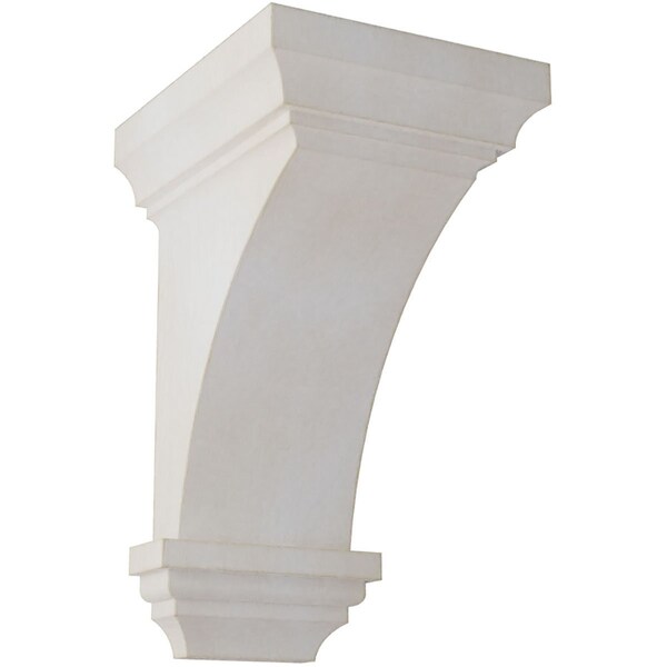 Ekena Millwork 6"W x 6 3/4"D x 12"H Large Jefferson Wood Vintage Decor Corbel, Chalk Dust White - CORWD06X06X12JEWH