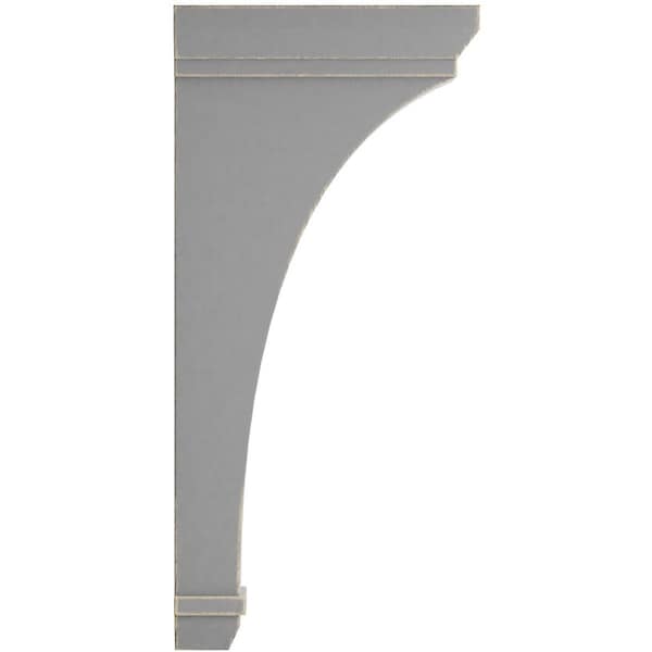 Ekena Millwork 2 1/4"W x 7"D x 14"H Stockport Wood Vintage Decor Bracket, Pebble Grey - BKTWD02X07X14STPG