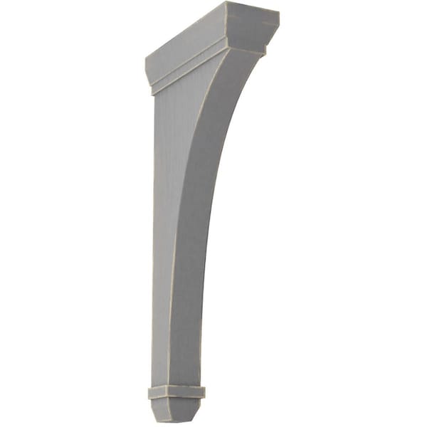 Ekena Millwork 2 1/4"W x 7"D x 14"H Stockport Wood Vintage Decor Bracket, Pebble Grey - BKTWD02X07X14STPG