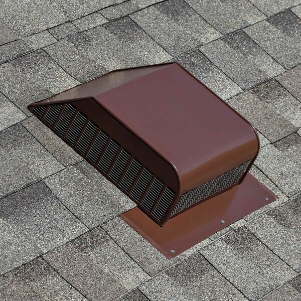 Gaf Master Flow 60 sq. in. NFA Galvanized Slant Back Roof Louver Static Vent in Brown with Weather Filter - SSB960GWFBR