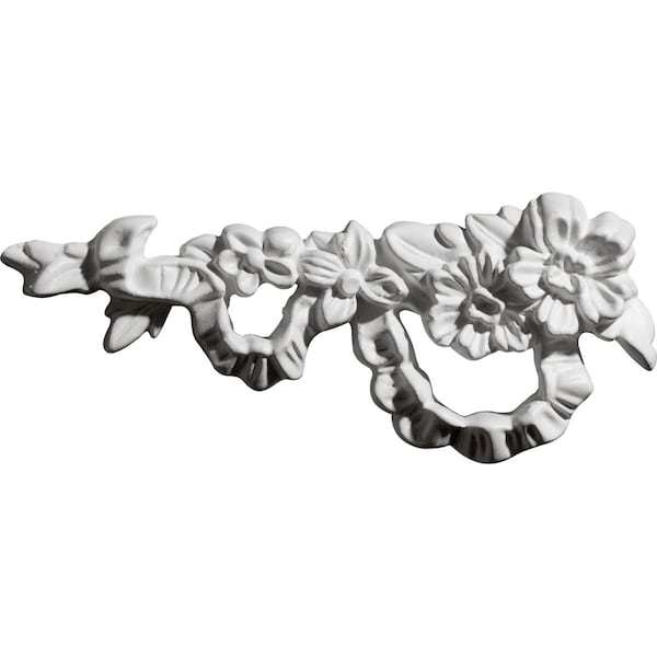 Ekena Millwork 7 3/4"W x 3"H x 7/8"P Floral Ribbon Onlay, Left - ONL03X07X01FL-L