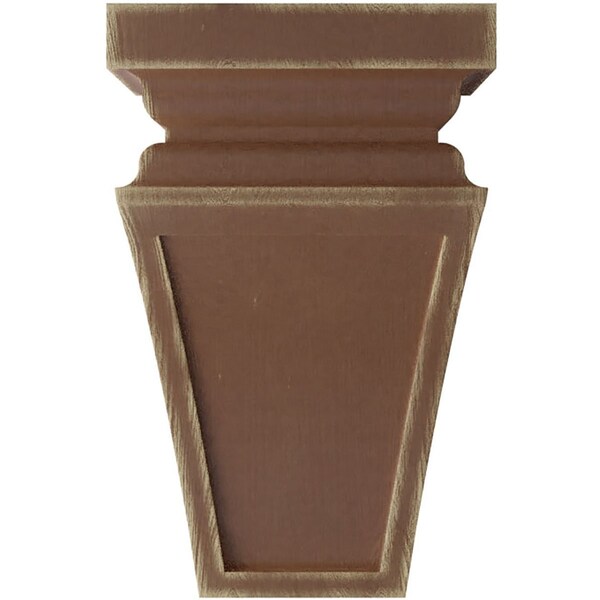 Ekena Millwork 5"W x 5 3/4"D x 10"H Medium Nevio Wood Vintage Decor Corbel, Weathered Brown - CORWD05X05X10NEBR