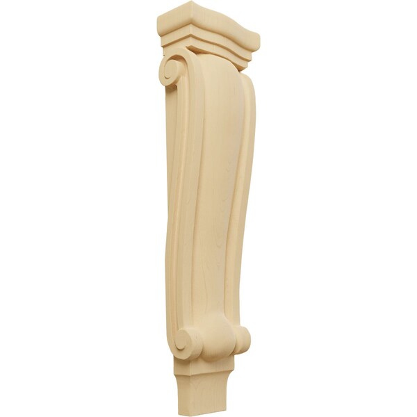 Ekena Millwork 6 1/4"W x 3"D x 22"H Large Traditional Pilaster Corbel, Alder - CORW06X03X22PTAL