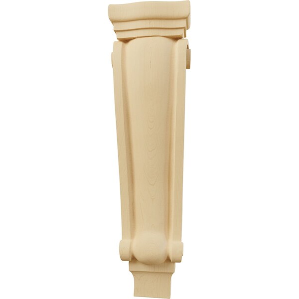 Ekena Millwork 6 1/4"W x 3"D x 22"H Large Traditional Pilaster Corbel, Alder - CORW06X03X22PTAL