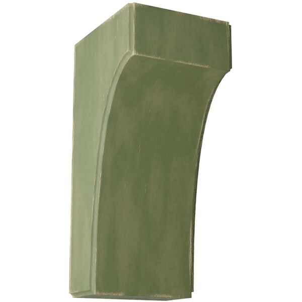Ekena Millwork 3 1/2"W x 4"D x 8"H Clarksville Wood Vintage Decor Bracket, Restoration Green - BKTWD04X04X08CVGR