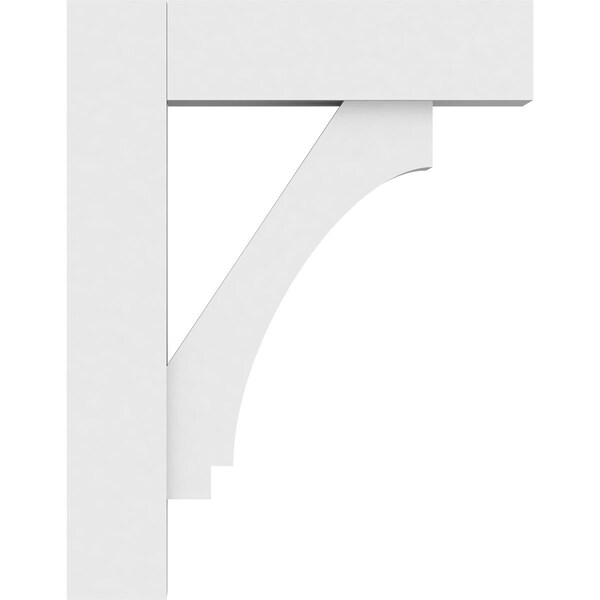 Ekena Millwork Standard Imperial Architectural Grade PVC Bracket With Block Ends, 3"W x 14"D x 18"H - BKTP03X14X18IMP05