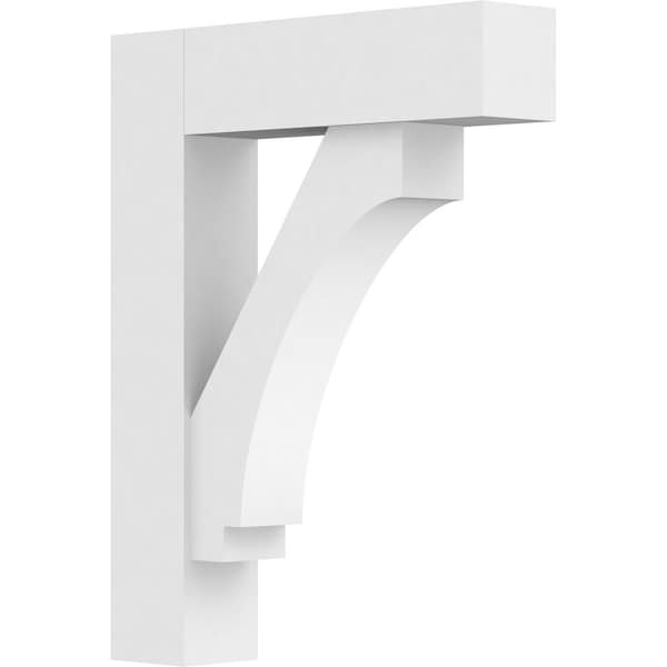 Ekena Millwork Standard Imperial Architectural Grade PVC Bracket With Block Ends, 3"W x 14"D x 18"H - BKTP03X14X18IMP05