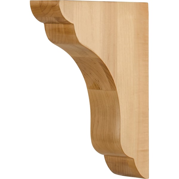 Hardware Resources 1-3/4" Wx6"Dx8"H Hard Maple Scalloped End Corbel - COR46-HMP