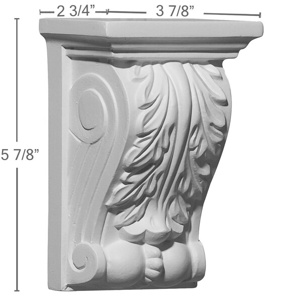 Ekena Millwork 3 7/8"W x 2 3/4"D x 5 7/8"H Legacy Acanthus Corbel - COR03X02X05LE