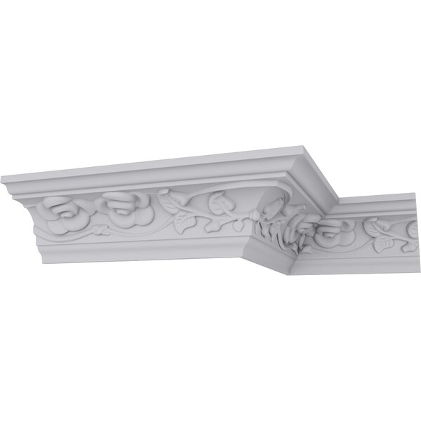 Ekena Millwork 3 1/8"H x 3 1/8"P x 4 3/8"F x 94 1/2"L Rose Crown Moulding - MLD03X03X04RO