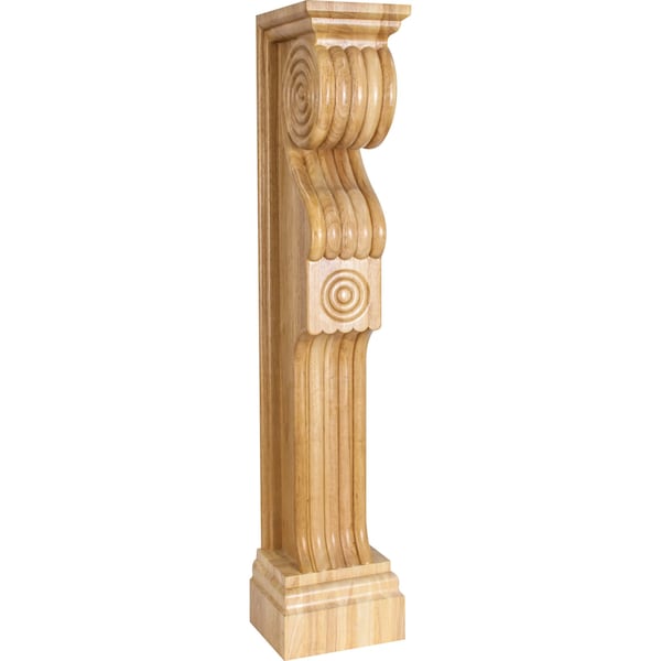 Hardware Resources 7-1/2" Wx8"Dx36"H Rubberwood English Romanesque Fireplace Corbel - FCOR4-RW