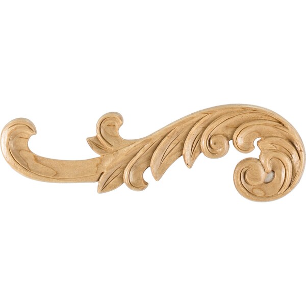 Hardware Resources 10-3/8 Wx1/4Dx3-1/4H Left Curved Cherry Acanthus Applique - APL-05-L-CH