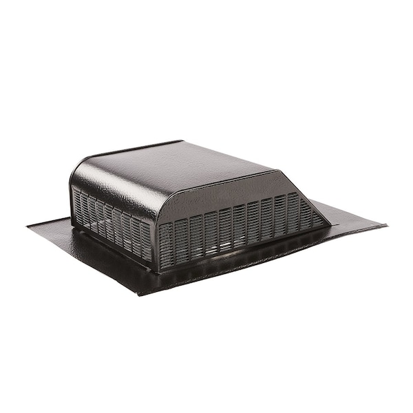 Gaf Master Flow 60 sq. in. NFA Aluminum Slant Back Roof Louver Static Vent in Black with Weather Filter - SSB960AWFBL