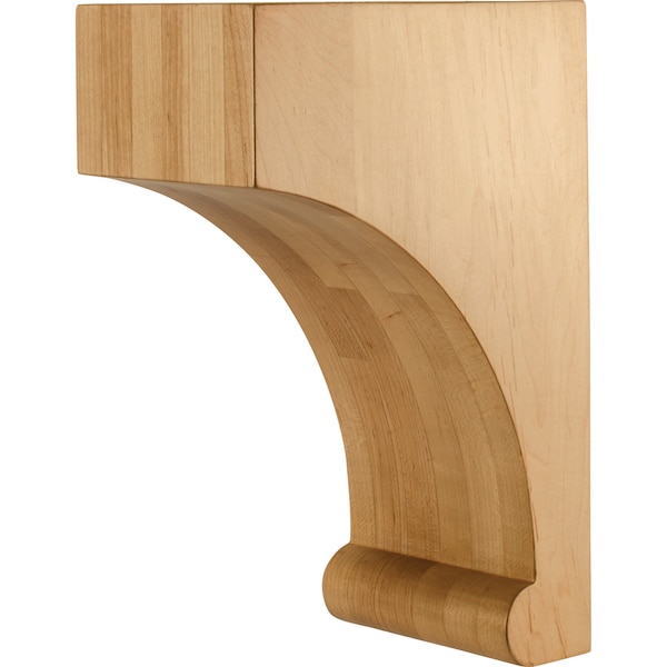 Hardware Resources 5" Wx8-1/16"Dx12"H Hard Maple Bullnose Base Corbel - COR47-3-HMP