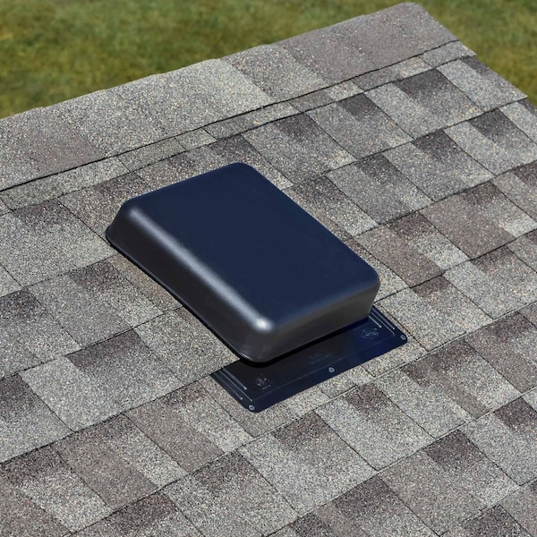 Gaf Master Flow 60 sq. in. NFA Resin Square-Top Roof Louver Static Vent in Black - RT65BL