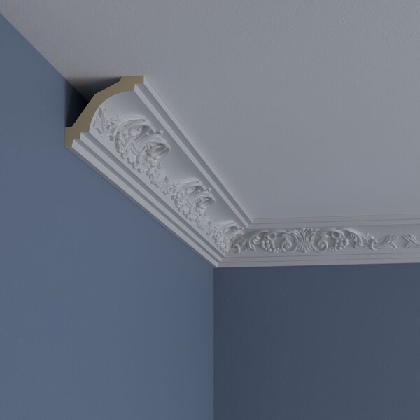 Ekena Millwork 2 1/2"H x 2 7/8"P x 3 7/8"F x 94 1/2"L Quentin Crown Moulding - MLD02X02X03QU