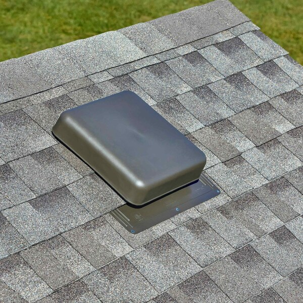 Gaf Master Flow 60 sq. in. NFA Resin Square-Top Roof Louver Static Vent in Weatherwood - RT65WW