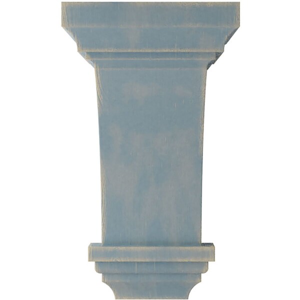 Ekena Millwork 6"W x 6 3/4"D x 12"H Large Jefferson Wood Vintage Decor Corbel, Driftwood Blue - CORWD06X06X12JEBU