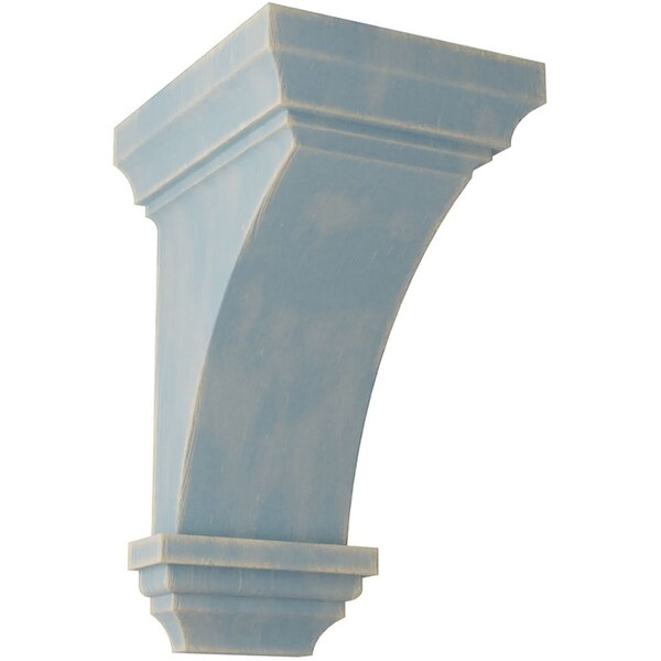 Ekena Millwork 6"W x 6 3/4"D x 12"H Large Jefferson Wood Vintage Decor Corbel, Driftwood Blue - CORWD06X06X12JEBU