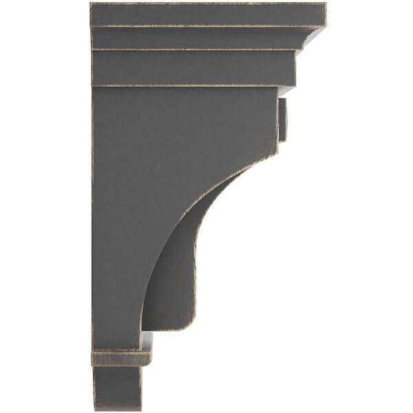 Ekena Millwork 5 1/2"W x 5 1/2"D x 10"H Raised Fluting Wood Vintage Decor Corbel, Black - CORWD05X05X10RABL