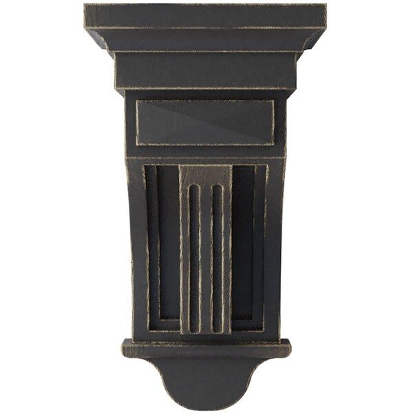 Ekena Millwork 5 1/2"W x 5 1/2"D x 10"H Raised Fluting Wood Vintage Decor Corbel, Black - CORWD05X05X10RABL