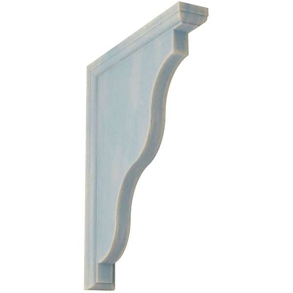 Ekena Millwork 1 1/2"W x 9"D x 11"H Hamilton Traditional Wood Vintage Decor Bracket, Driftwood Blue - BKTWD01X09X11HABU