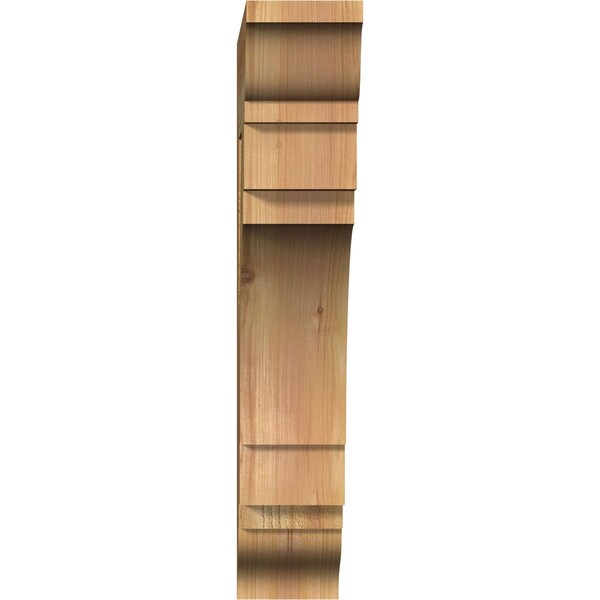 Ekena Millwork Merced Traditional Rough Sawn Bracket, Western Red Cedar, 4"W x 18"D x 22"H - BKT04X18X22MRC01RWR