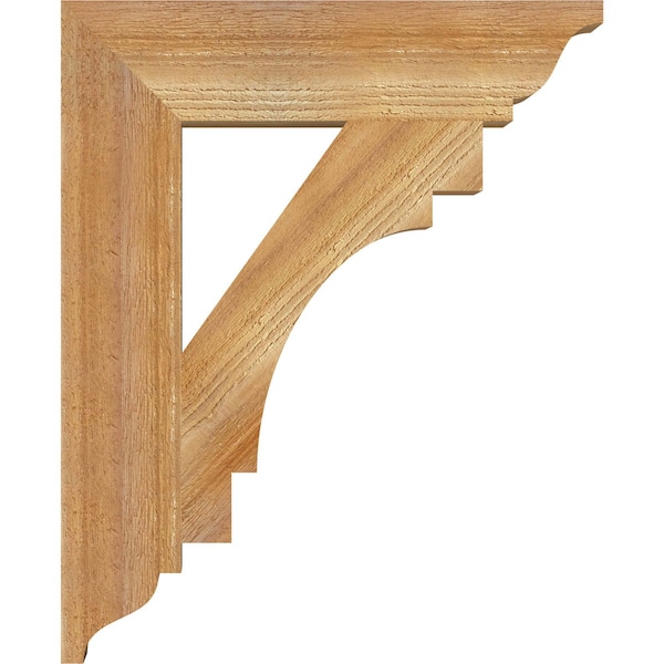 Ekena Millwork Merced Traditional Rough Sawn Bracket, Western Red Cedar, 4"W x 18"D x 22"H - BKT04X18X22MRC01RWR