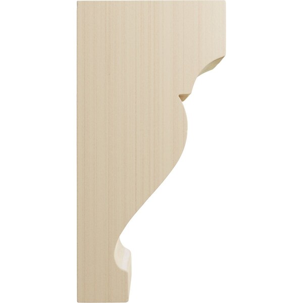 Ekena Millwork 1 3/4"W x 3 1/2"D x 7"H Small Dearborn Wood Corbel, Rubberwood - CORW02X07X04DRRW