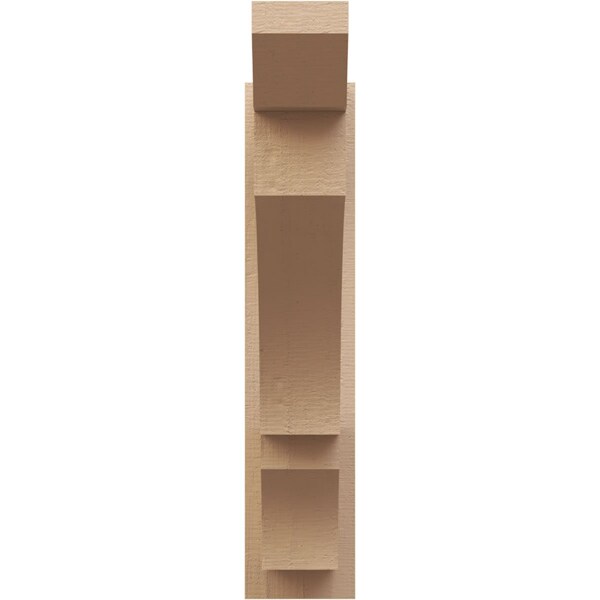 Ekena Millwork 6-in W x 24-in D x 28-in H Balboa Slat Rough Cedar Woodgrain TimberThane Outlooker, Primed Tan - OUTUR060X24X28BOA24RCPR