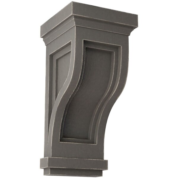 Ekena Millwork 4 3/4"W x 5"D x 10"H Traditional Recessed Wood Vintage Decor Corbel, Reclaimed Grey - CORWD04X05X10TRGY
