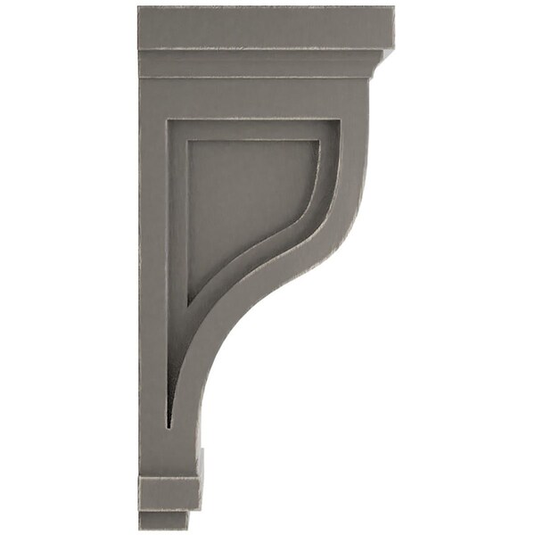 Ekena Millwork 4 3/4"W x 5"D x 10"H Traditional Recessed Wood Vintage Decor Corbel, Reclaimed Grey - CORWD04X05X10TRGY