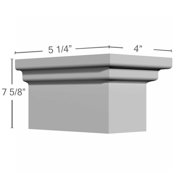 Ekena Millwork 7 5/8"W x 5 1/4"D x 4"H Federal Bracket - BKT07X04X05FE