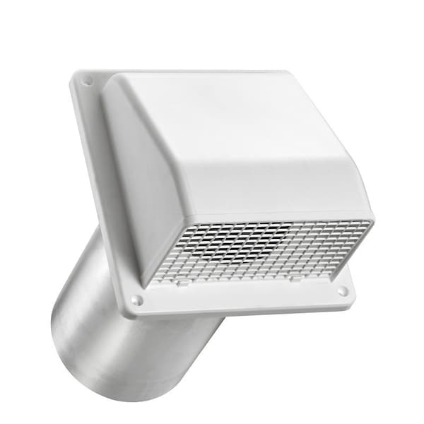 Lambro Air Intake Louver Vent, 6 in Dia, Plastic, White - 606WTP