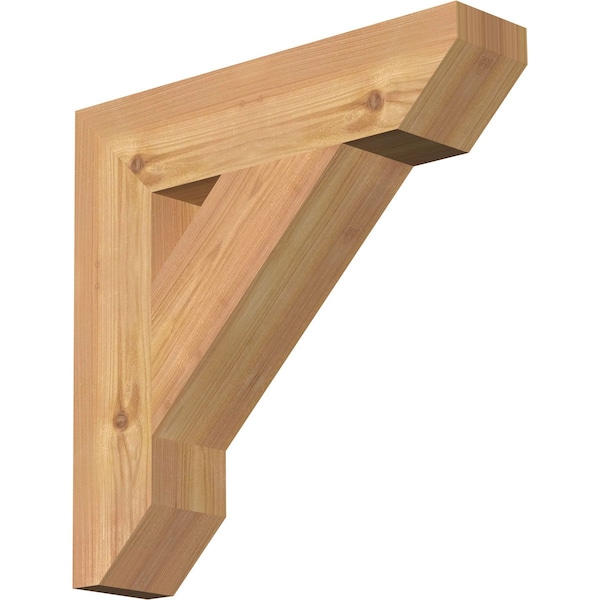 Ekena Millwork Traditional Slat Smooth Bracket, Western Red Cedar, 3 1/2"W x 16"D x 16"H - BKT04X16X16TRA06SWR