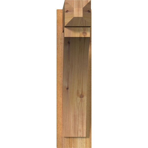 Ekena Millwork Thorton Rough Sawn Craftsman Outlooker, Western Red Cedar, 6"W x 20"D x 24"H - OUT06X20X24THR04RWR