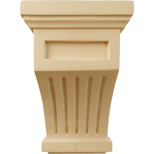 Ekena Millwork 4 1/4"W x 4 1/4"D x 7"H Fluted Corbel, Alder - COR04X04X07FLAL