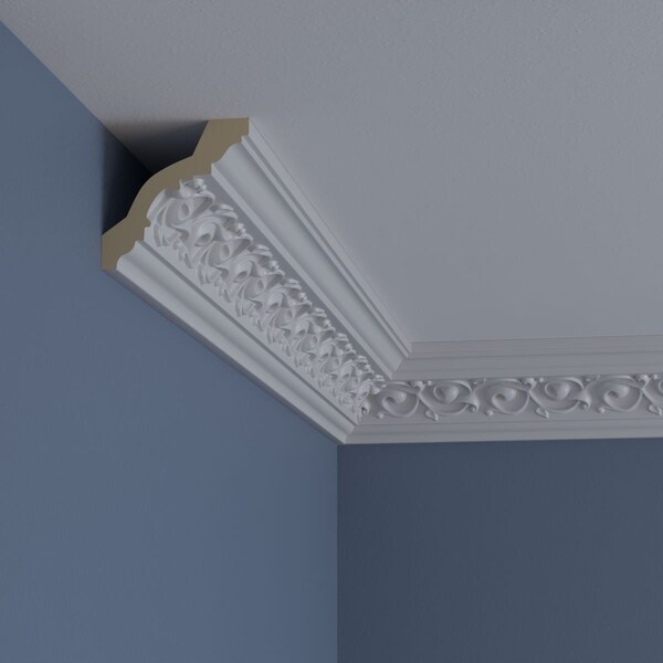 Ekena Millwork 3 3/8"H x 3 3/8"P x 4 3/4"F x 94 1/2"L Versailles Crown Moulding - MLD03X03X05VE