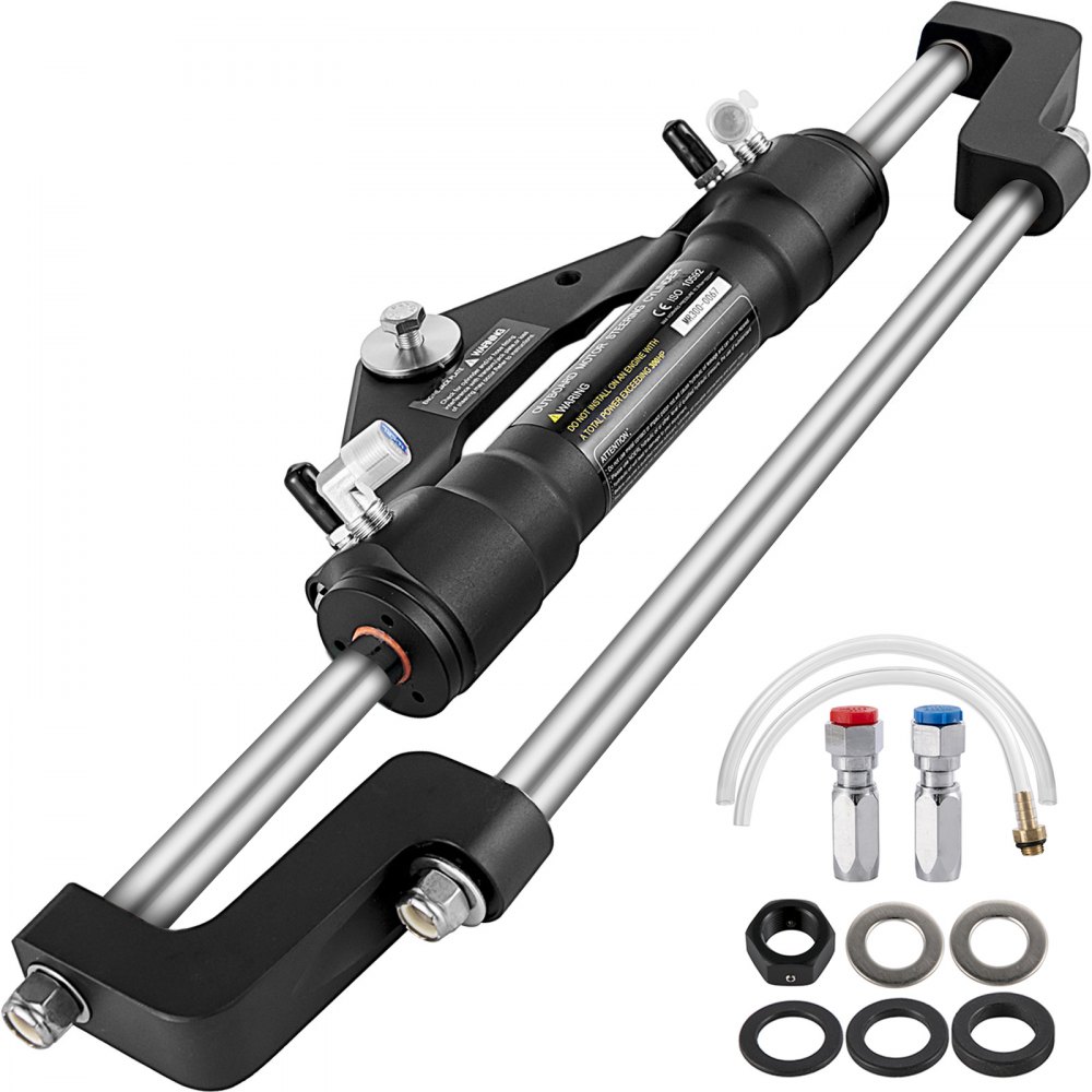 VEVOR Hydraulic Steering Cylinder 300HP, Hydraulic Steering, Front Mount, Hydraulic Outboard Steering Cylinder for Marine Boat Steering System - YYDJHC5358-3ZXYG1V0
