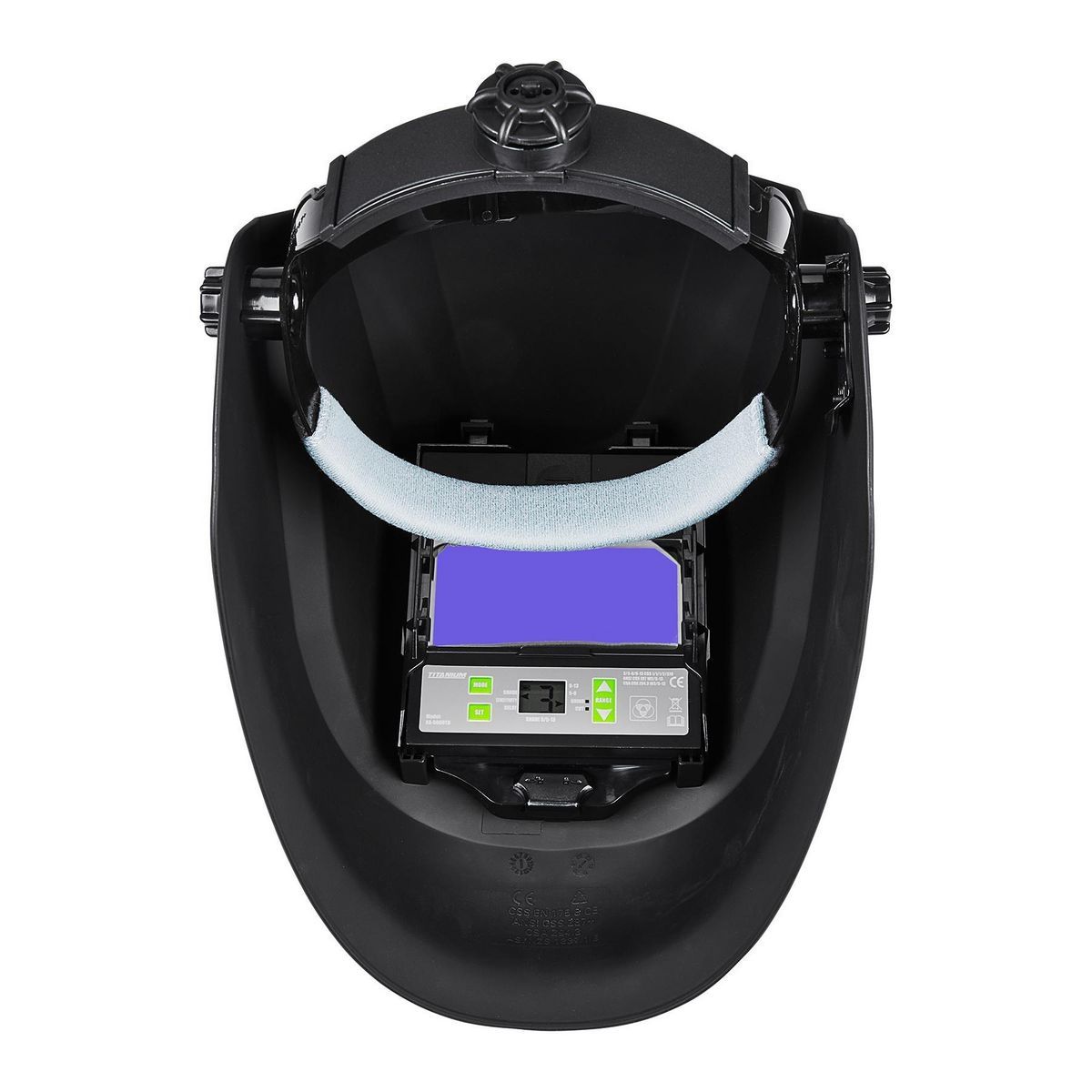 Casco de soldadura automático con oscurecimiento automático Titanium de 7 pulgadas cuadradas - 58058.