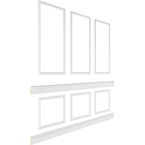Ekena Millwork Wainscot Paneling Kit, Urethane, 94-1/2 in L, Factory Primed - WPKUST052P096